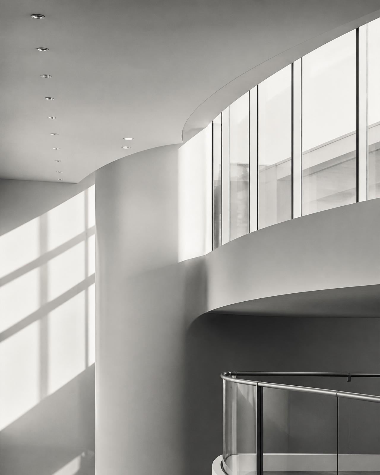 Architectural detail of a modern healthcare building interior